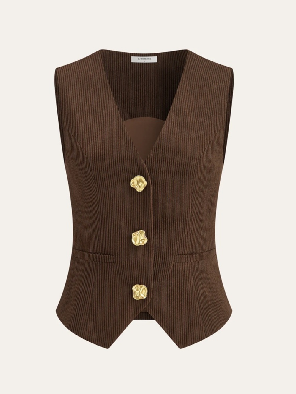 Corduroy Metal Button Vest & Wide-Leg Pants Set Size Medium NWT - Picture 2 of 10